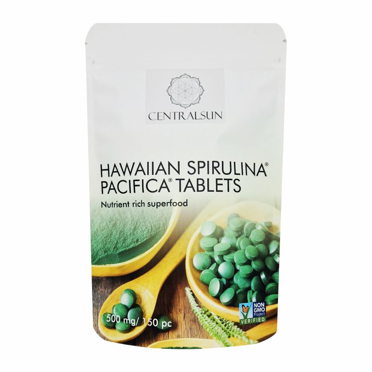 Hawaiian Spirulina tablets centralsun front Hawaiian Spirulina tablets centralsun front