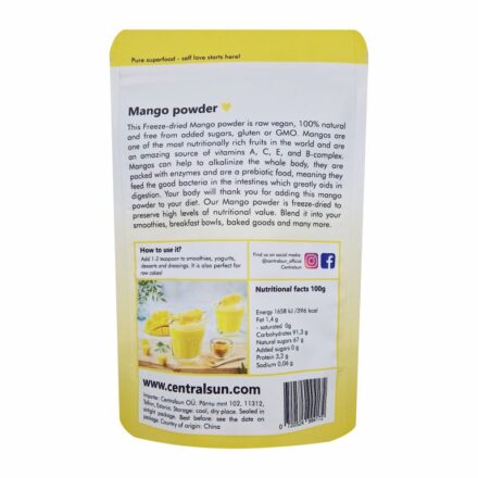Külmkuivatatud mango pulber Centralsun 2