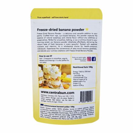 Freeze-dried banana powder centralsun 2