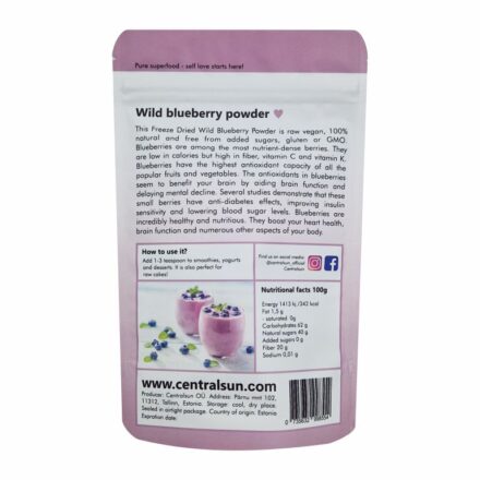 Oraganic wild blueberry powder Centralsun 2