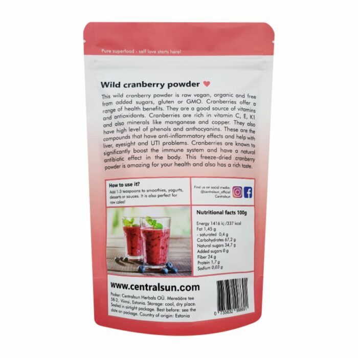 Cranberry powder back centralsun