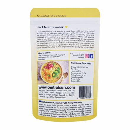 Freeze-dried jackfruit powder centralsun back