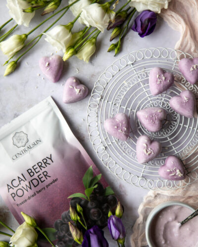 vegansk slik frysetørret acai pulver centralsun