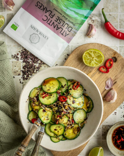 дульсе водоросли хлопья огурец салат веганский centralsun