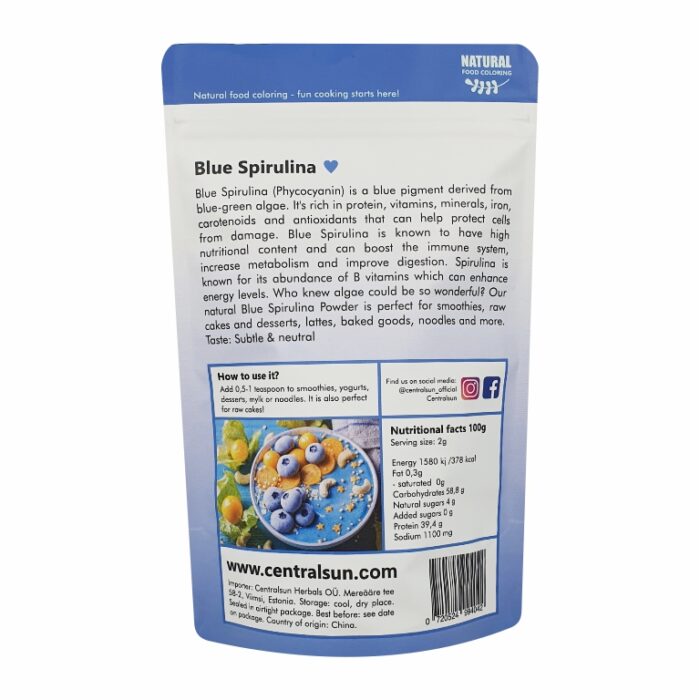 Blue Spirulina Powder 50g Centralsun