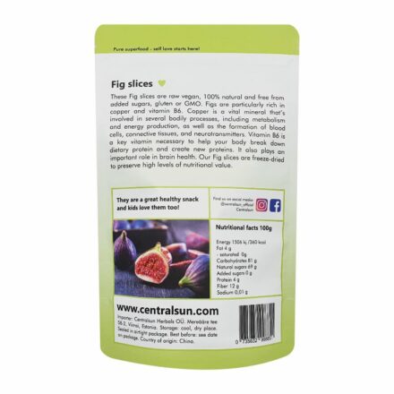 Gefriergetrocknete Feigen – 100 % natürlich - Centralsun  back