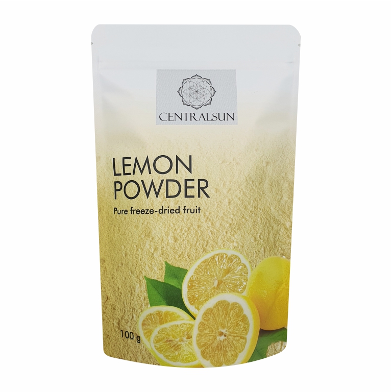 Lemon_powder_100g_front_centralsun Freeze-Dried Lemon Powder 100g Centralsun