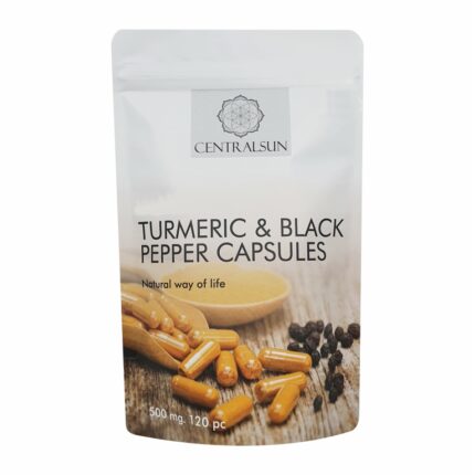 Turmeric black pepper powder capsules centralsun back