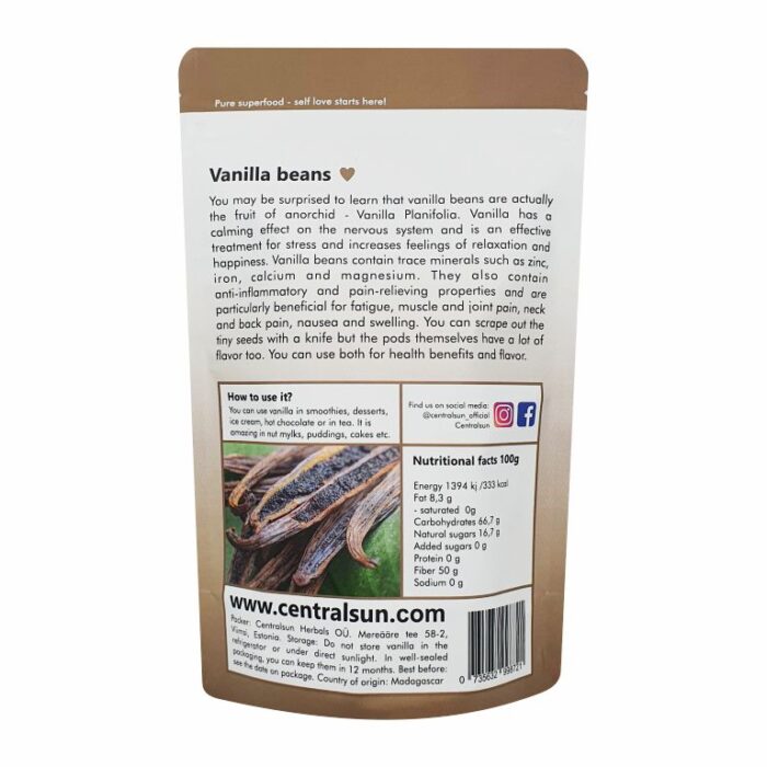 Vanilla Beans from Madagascar 10g Centralsun