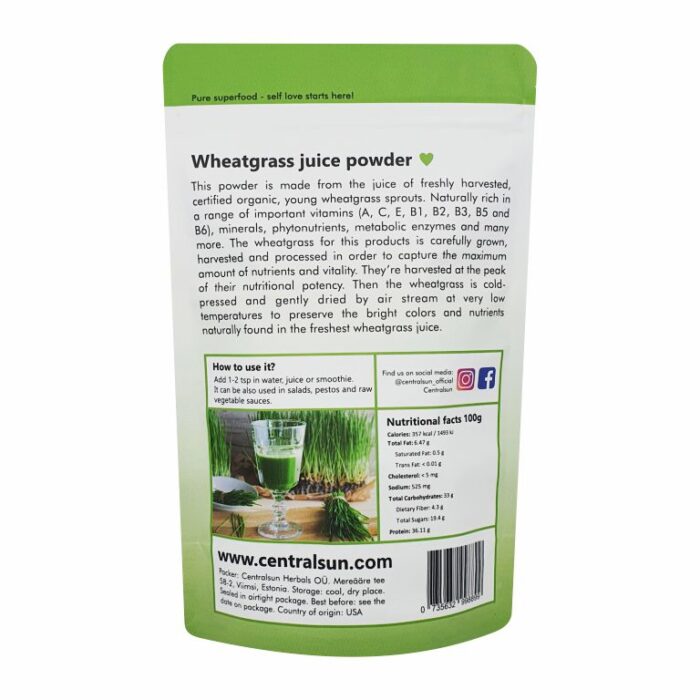 Wheatgrass Juice Powder 300g Centralsun