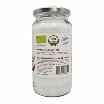 Organic cold-pressed coconut oil 1000ml - Image 2