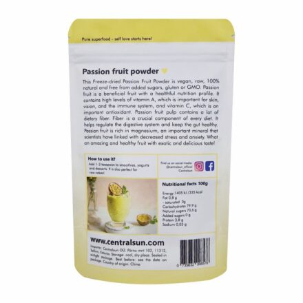 Külmkuivatatud passioni pulber Centralsun 2