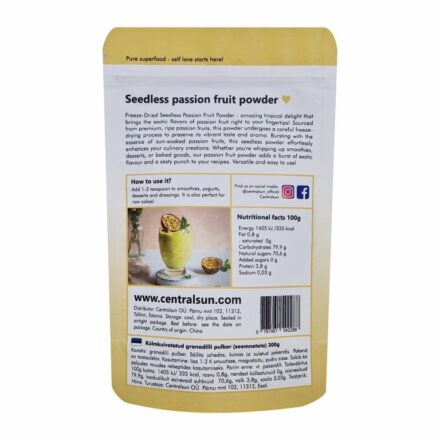 Seedless passionfruit powder Centralsun 2