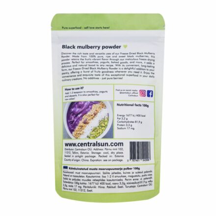 Freeze-dried black mulberry powder centralsun 2
