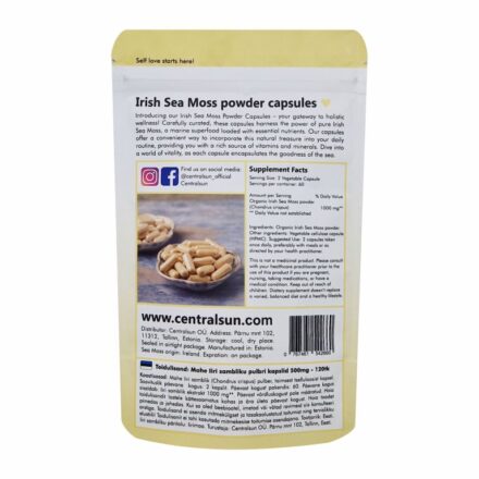 Luomu Irish Sea Moss -jauhekapselit Centralsun 2