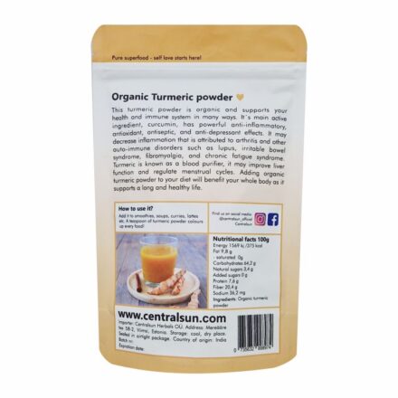 Bio-Kurkumapulver (5 % Curcumin) Centralsun back