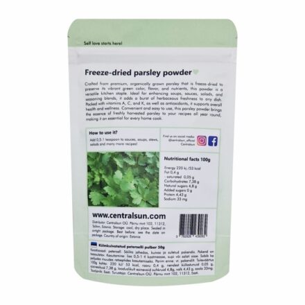 Bio-Gefriergetrocknetes Petersilienpulver Centralsun back