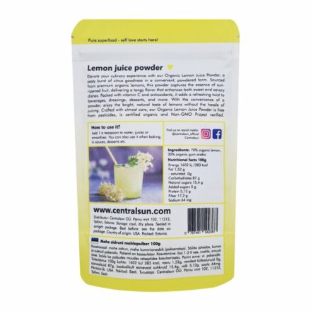 Organic Lemon Juice Powder Centralsun