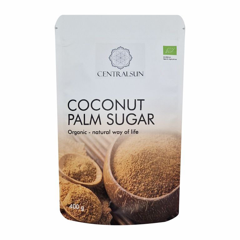 Organic coconut palm sugar Organic coconut palm sugar front