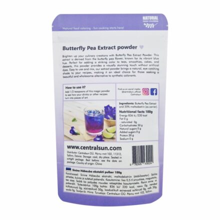 Butterfly Pea Extract powder Centralsun back