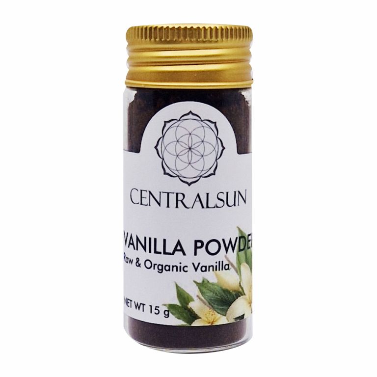 Organic Vanilla powder Centralsun front Organic Vanilla powder Centralsun front