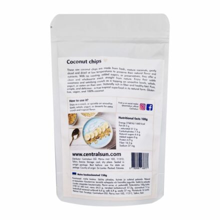 Organic Coconut Chips (Raw) | Centralsun Superfoods back