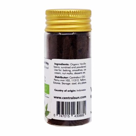 Organic Vanilla Powder – Indonesia, Natural Aroma | Centralsun back
