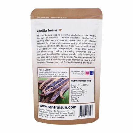 Vanilla Beans 100 g – Natural Indonesian Spice | Centralsun back